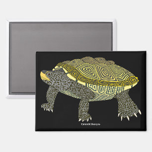 Terrapin (noir) - Aimant Rectangle