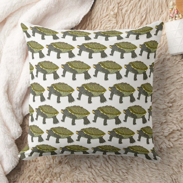 Terrapin (patroon wit) - Kussen (Deken)