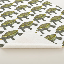 Terrapin (patroon wit) - Sherpa deken