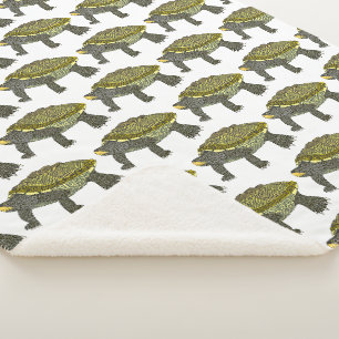 Terrapin (patroon wit) - Sherpa deken