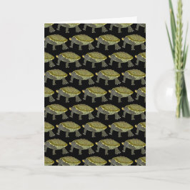 Terrapin (patroon zwart) - Wenskaart Kaart