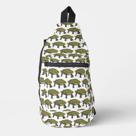 Terrapin (pattern white) - Sling Backpack Bag (Voorkant)