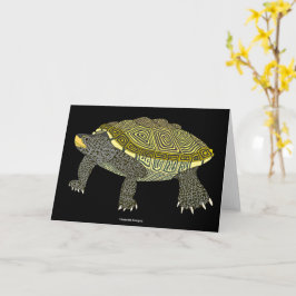 Terrapin (zwart) - Wenskaart Kaart