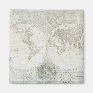 Terraquous Wereldbol door Samuel Dunn 1787 Magneet