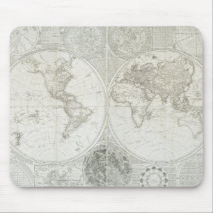 Terraquous Wereldbol door Samuel Dunn 1787 Muismat