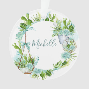 Terrarium de verre à l'aquarelle Succulents