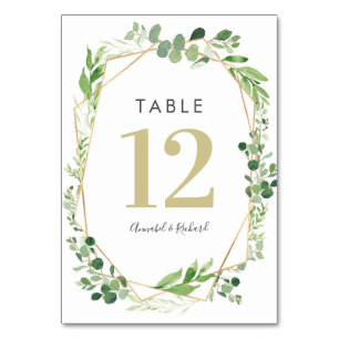 Terrarium verdoyant et cartes de table Mariage or