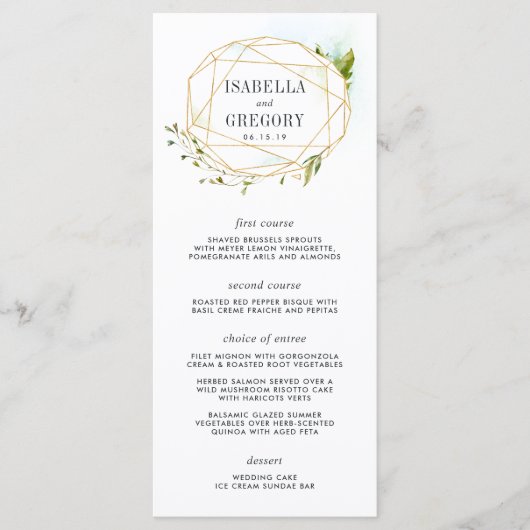 Terrarium Wedding Menu Card (Voorkant)