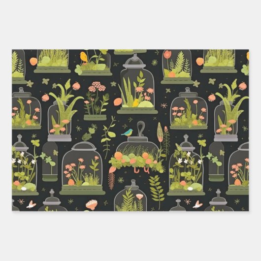 Terrariums en papier de découpage Jeu de 3 (Devant)