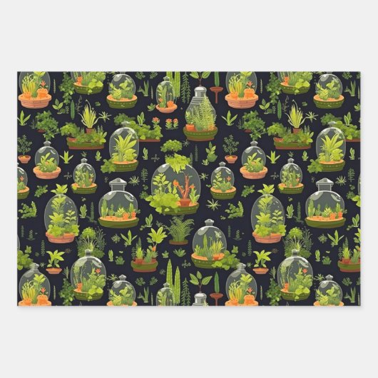 Terrariums en papier de découpage Jeu de 3 (Devant 2)