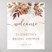 Terrarotta bloem boho herfst bruiloft feestelijke poster (Voorkant)