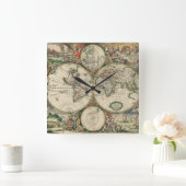 Terrarum Orbis Tabula Vierkante Klok (Huis)
