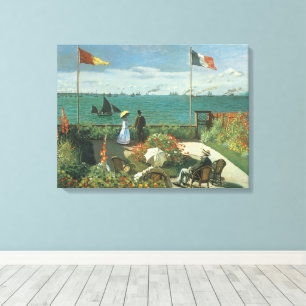 Terras bij de zee door Claude Monet Canvas Afdruk