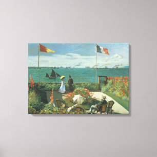 Terras bij de zee door Claude Monet Canvas Afdruk