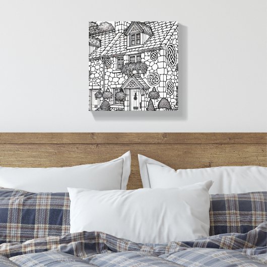 Terras Huis #12 Canvas Afdruk (Insitu (Slaapkamer))