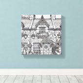 Terras Huis #30 Canvas Afdruk (Insitu (Houten vloer))