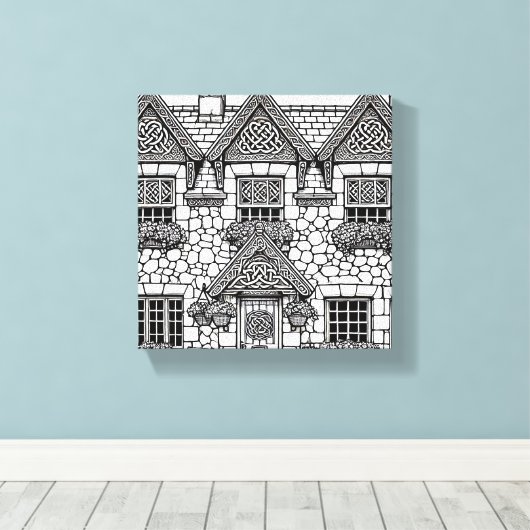 Terras Huis #44 Canvas Afdruk (Insitu (Houten vloer))