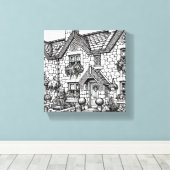 Terras Huis #8 Canvas Afdruk (Insitu (Houten vloer))