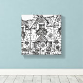 Terras Huis #9 Canvas Afdruk (Insitu (Houten vloer))