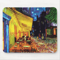 Terrasse de café à 1888) tapis de souris faits sur