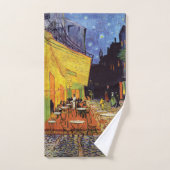Terrasse de café la nuit par Van Gogh (Serviette à main)