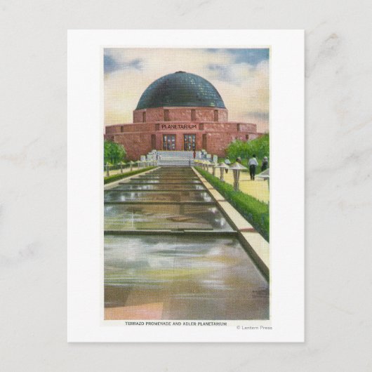 Terrazo Promenade Uitzicht van Adler Planetarium Briefkaart (Voorkant)