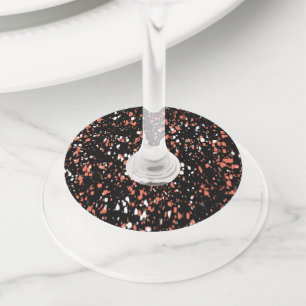Terrazzo Abstract Patroon Ontwerp Wijnglaslabel