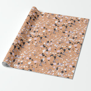 Terrazzo abstract patroon terracotta cadeaupapier