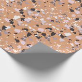 Terrazzo abstract patroon terracotta cadeaupapier (Hoek)