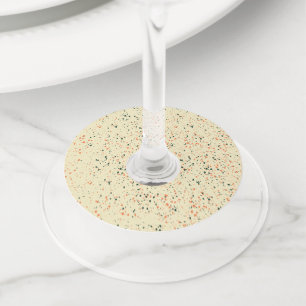 Terrazzo Abstract Patroonontwerp Wijnglaslabel