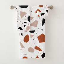 Terrazzo Abstracte geometrische badhanddoek set