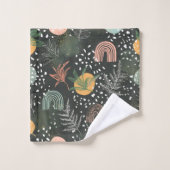 Terrazzo Abstrait Moderne & Collage Botanique  (Gant de toilette)