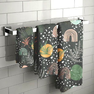 Terrazzo Abstrait Moderne & Collage Botanique