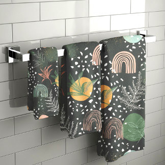 Terrazzo Abstrait Moderne & Collage Botanique