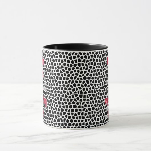 Terrazzo-Black-Funny Mug voor Koffieverslaafde Mok (Midden)