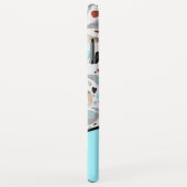 Terrazzo Blau Monogram Personaliseerde Naam Case-Mate iPhone Case (Achterkant/rechts)