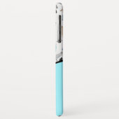 Terrazzo Blau Monogram Personaliseerde Naam Case-Mate iPhone Case (Achterkant/links)