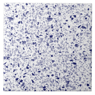 Terrazzo Blauw Wit Minimaal Moderne Steen Tegeltje