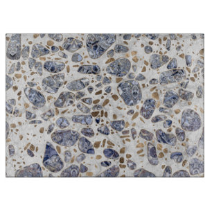 Terrazzo - Blue Agate en goud op marmer #1 Snijplank