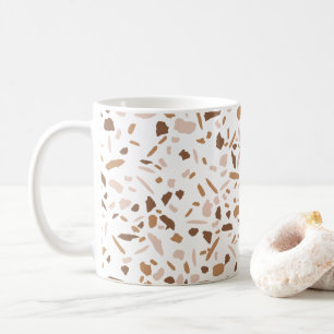 Terrazzo Bruin en Beige en Wit Koffiemok