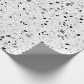 Terrazzo Elegant Black en White Grey Retro Cadeaupapier (Hoek)