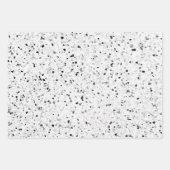 Terrazzo Elegant Black en White Grey Retro Inpakpapier Vel (Voorkant)