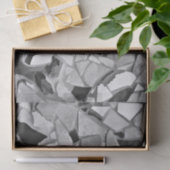Terrazzo Elegant Black White Grey Pattern Design Tissuepapier (Geschenk)