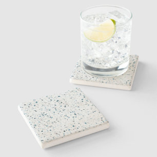 Terrazzo Elegant Blauwgroen Blauw Groen Grijs Retr Stenen Onderzetter