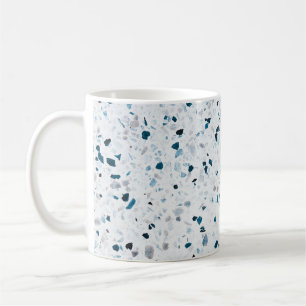 Terrazzo Elegant Blauwgroen Blue Green White Grey  Koffiemok