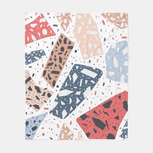 Terrazzo floor marble seamless hand drawn pattern fleece deken (Voorkant)