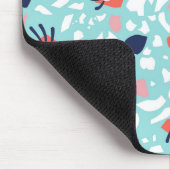 Terrazzo Funny Geometric Pattern met ogen Muismat (Hoek)