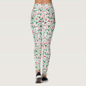 Terrazzo Green Red Kerstpattern Holiday Leggings (Achterkant)