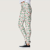 Terrazzo Green Red Kerstpattern Holiday Leggings (Links)