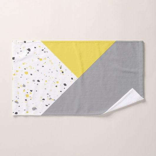 Terrazzo gris jaune moderne (Serviette à main)